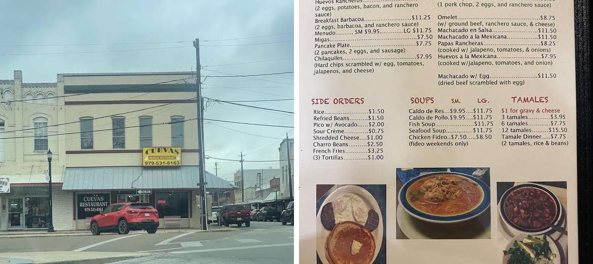 Cuevas Mexican Restaurant Menu