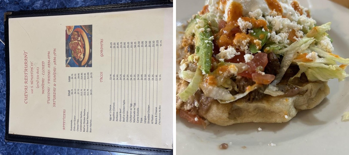 Cuevas Mexican Restaurant Menu