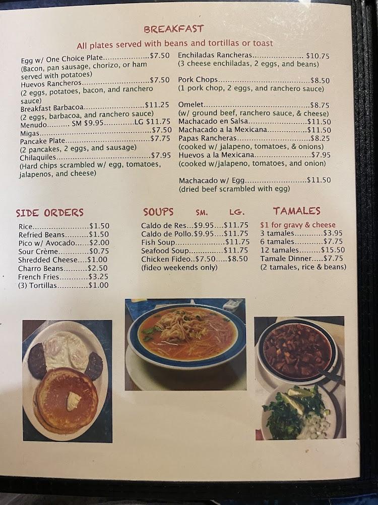 Cuevas Mexican Restaurant Menu image 1