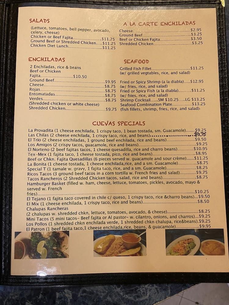 Cuevas Mexican Restaurant Menu image 3