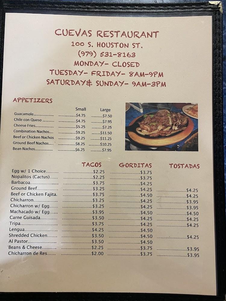 Cuevas Mexican Restaurant Menu image 4